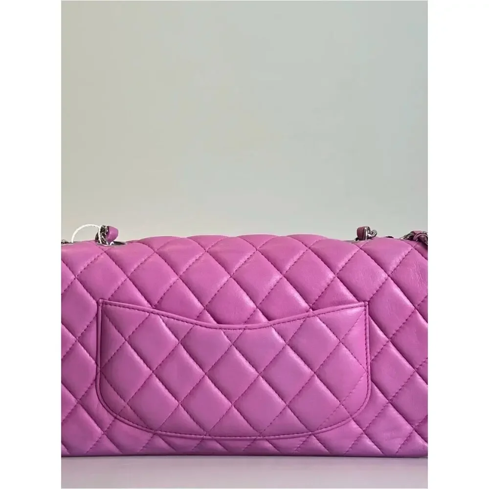 Chanel Pink Quilted Lambskin Classic Flap Bag vintage pink magenta